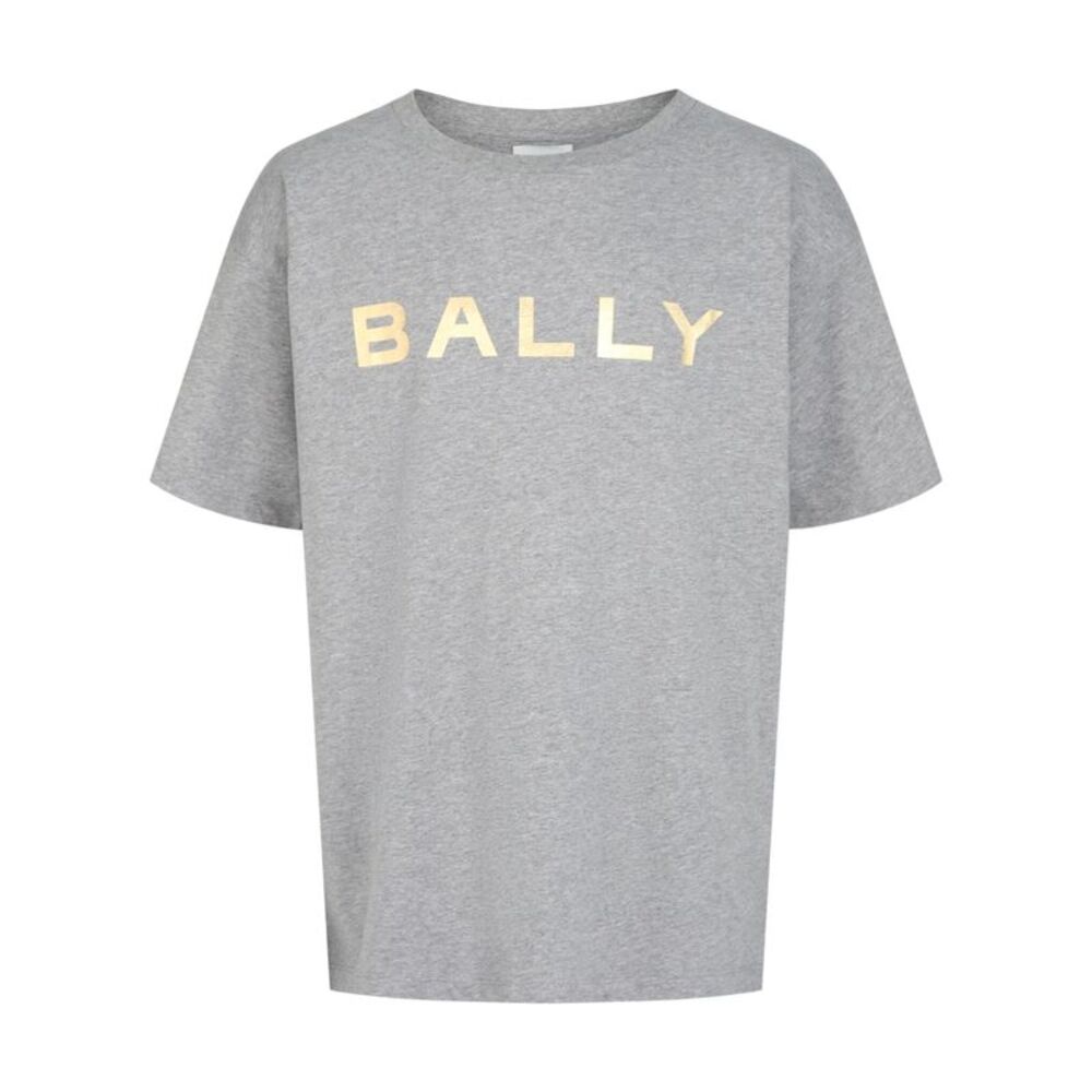 Bally Logo Cotton T-Shirt Grey Mens